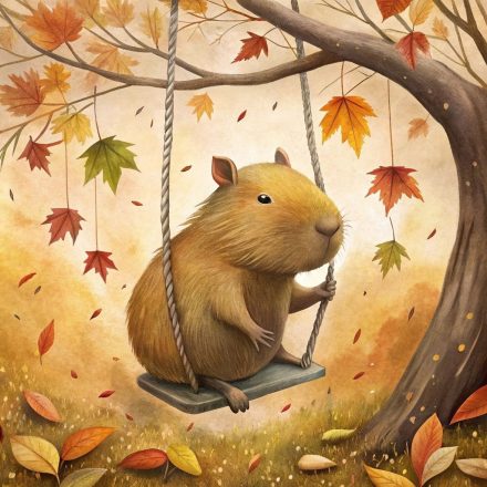 Élményfestés gyermekeknek-Kapibara a hintán