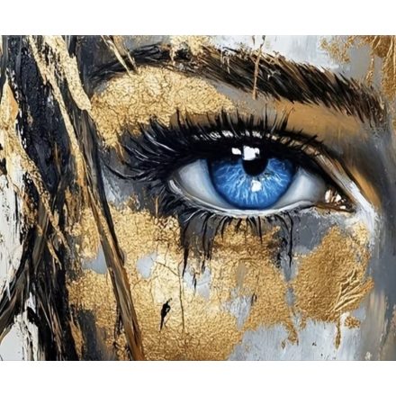 Élményfestés-Aranyba zárt tekintet